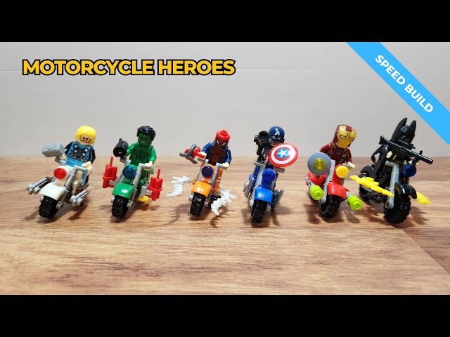 NON LEGO Marvel Super Heroes 6 LEGO Bikes - Speed Build