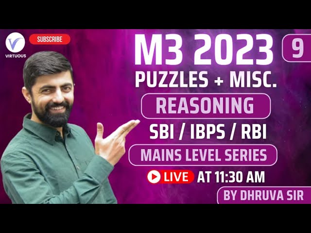 M3 2023 Session - 09 || Free Mains Practice Course || By Dhruva Sir || IBPS/SBI/PO/Clerk 2023