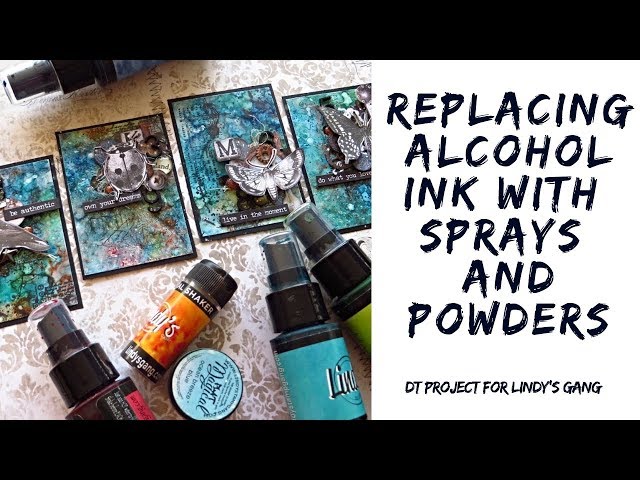 Lindy's Gang sprays and powders with Yupo paper and alcohol- mixed media ATC
