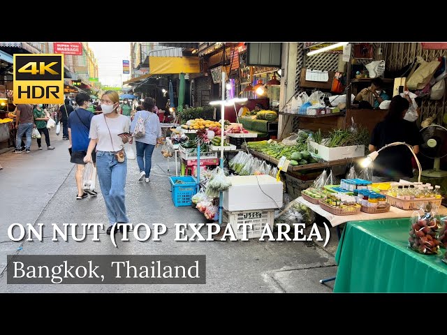 4K HDR| Walking Tour Street Food in Sukhumvit Soi 77/1 (On Nut)| June 2022| Bangkok | Thailand