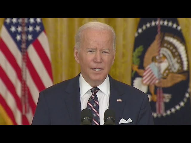 President Joe Biden announces harsher sanctions against Russia