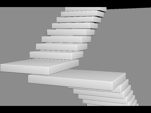 452 - 001 3D модель зеркальной лестницы