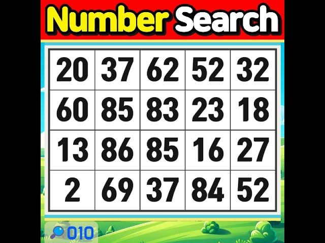NumberSearch.Exercise your brain every day【Memory | Concentration | Brain training | Brain quiz】#010