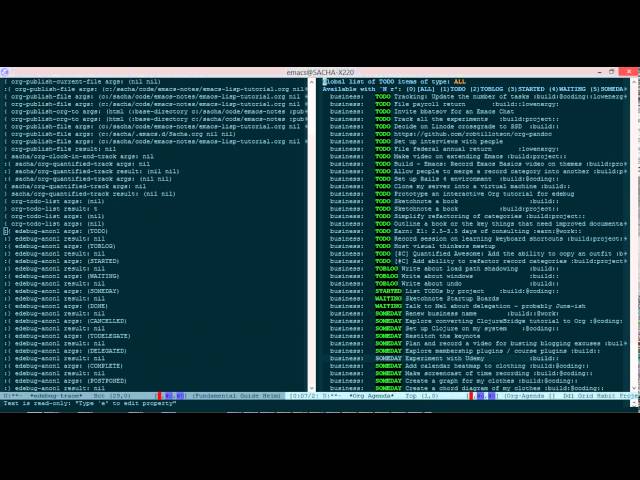 2014 04 20 Emacs live coding - Viewing project related tasks in an Org Agenda