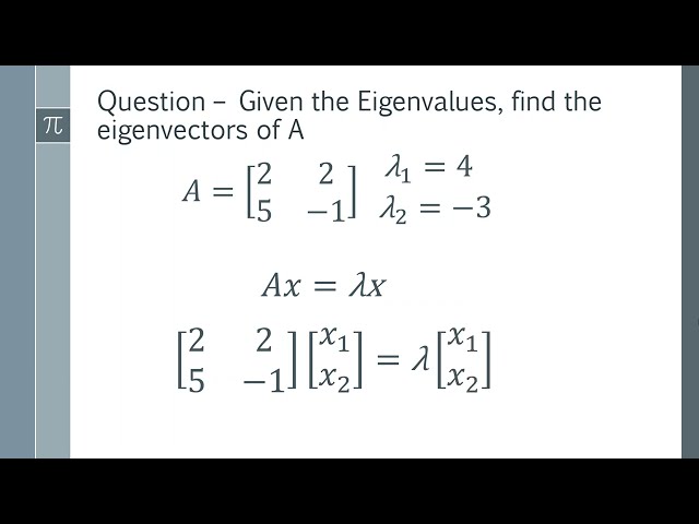 How to Find Eigenvectors from Eigenvalues (2x2 Fully Worked Example)