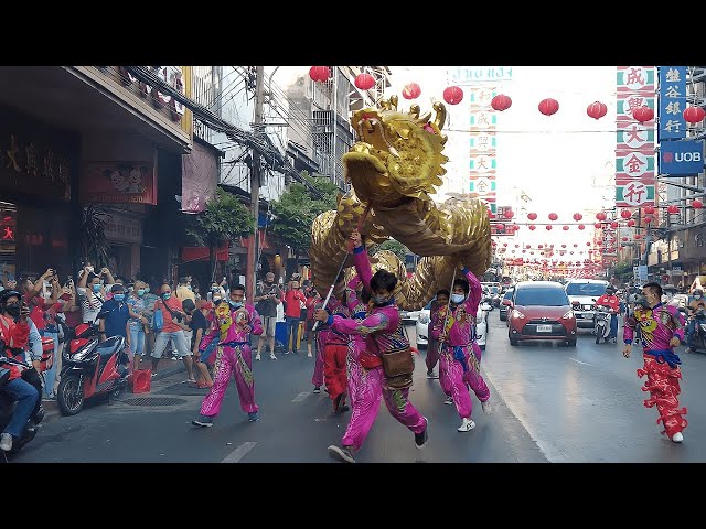 Chinese New Year 2022 Amazing Dragon Dance in Bangkok Chinatown 🇹🇭 Thailand 4K