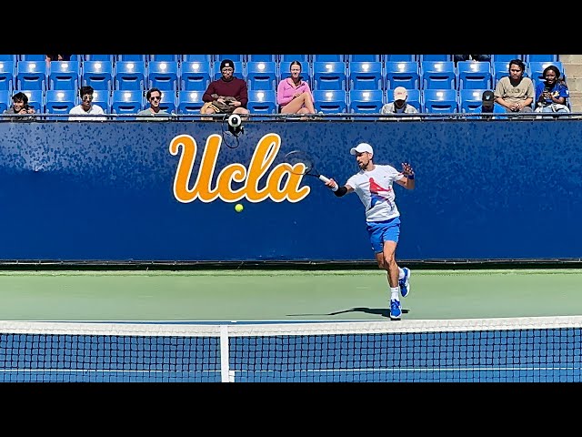 Novak Djokovic Court Level Practice at UCLA