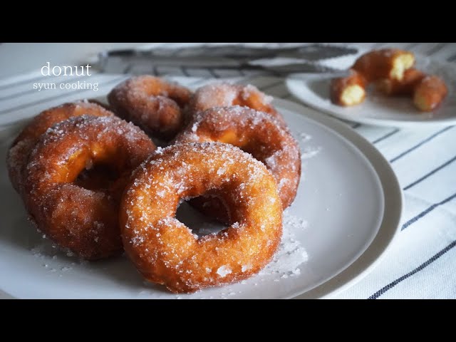 [材料2つ・卵なし] シンプルな食材で作れる！簡単ふわふわドーナツ作り方 donut 도넛