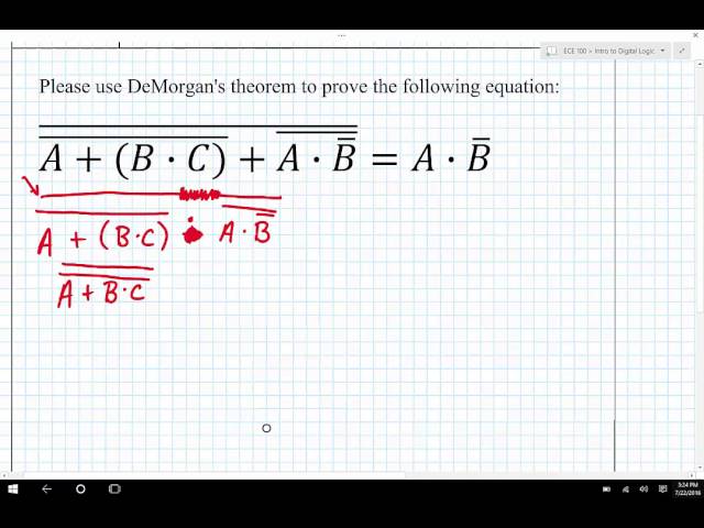 ECE 100 05 DeMorgan's Theorem Example