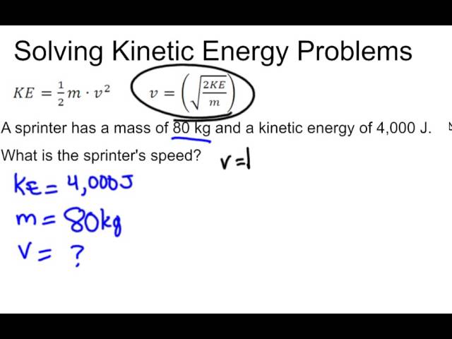 Using KE equation to find speed