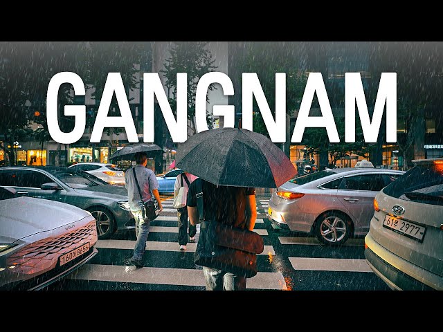 Way Back Home in Gangnam Traffic Hell on Rainy Night | Korea Things 4K HDR
