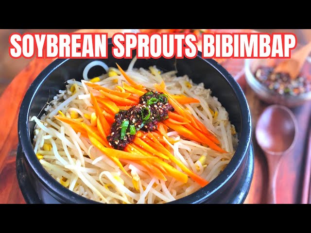CRUNCHY Soybean Sprouts Bibimbap 🌱Vegan Bibimbap (콩나물밥) 건강식 영양밥