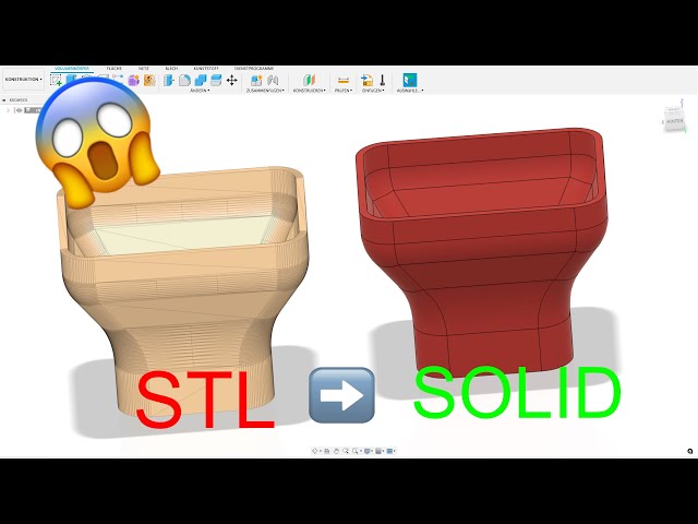 STL zu Solid Fusion 360 Tutorial Deutsch CAD