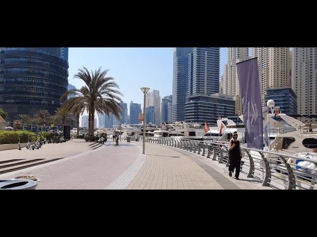 DUBAI MARINA CITY WONDERFUL  WALKING TOUR IN 4K 2024