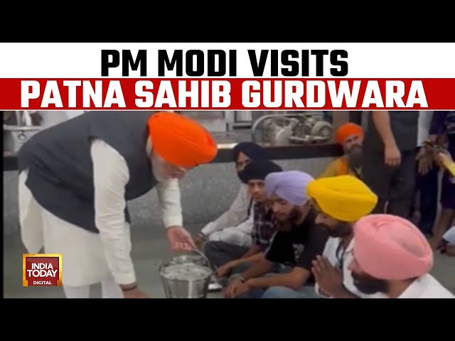 PM Modi Wears Turban, Serves Langar At Gurudwara Patna Sahib In Patna, Bihar | India Today News