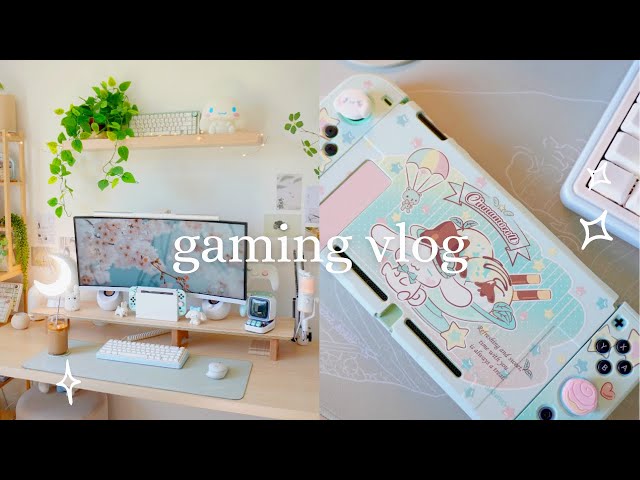 cozy gaming vlog 🌸🎮 pinterest inspired, unboxings, genshin, sanrio