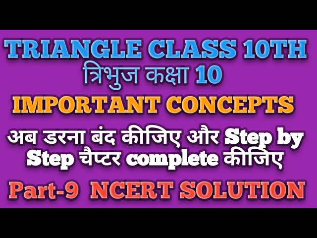 ncert solution of triangle exercise 6.3 II Triangle Class 10th