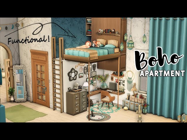 🔮 Boho Apartment • 2A Jasmine Suites | No CC | Stop Motion Build | The Sims 4 + Paranormal Stuff