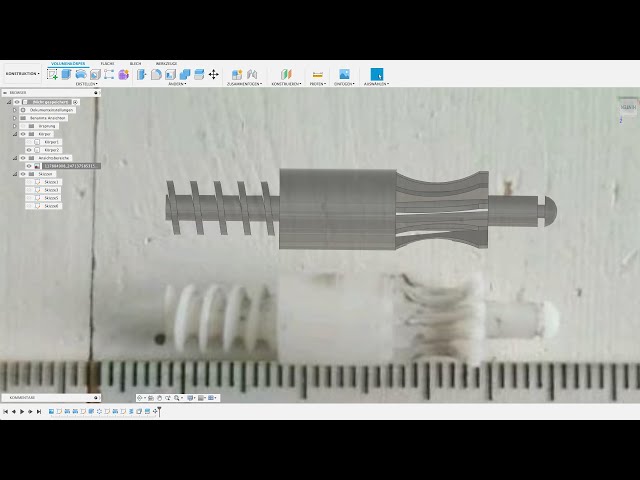 Sonder Gewinde und schräg Verzahnung vom Bild zum CAD Model in Fusion 360 Tutorial Deutsch Autodesk