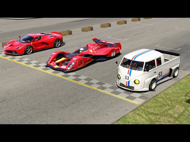 Volkswagen T1 Transporter LM917K vs Red Bull X1 vs Ferrari LaFerrari at Monza Full Course