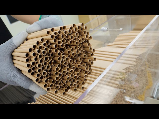 1 million paper straws a day! Amazing Korean paper straw mass production factory