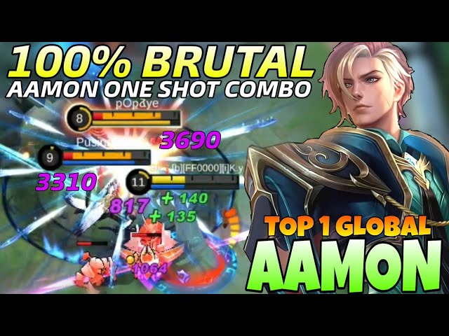 100% Brutal DMG Build Aamon One Shot  Combo!! Aamon Best Build 2022 | Top 1 Global Aamon | Mlbb