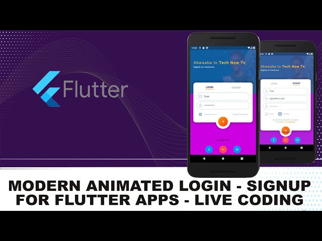 Login Signup App UI  Animated | Tech Now Tv | Flutter Tutorials