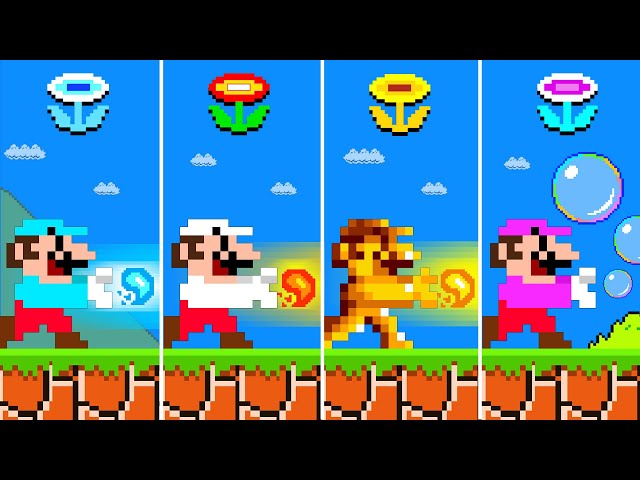 Super Mario Bros. but there are MORE Custom Flowers | Game Animation