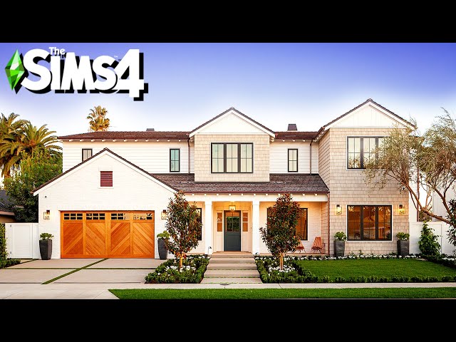 Newport Beach Cottage Farmhouse Family Home ~ Curb Appeal Recreation: Sims 4 Speed Build (No CC)