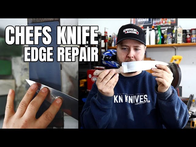 A "Professional" Ruined my Clients Knives! - [ Sharpening Stone Edge Repair ]