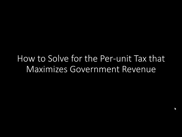 How to Solve for the Per-unit Tax that Maximizes Government Revenue