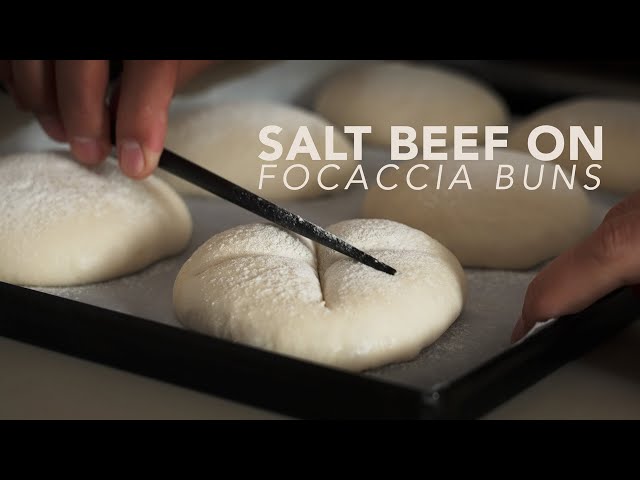 Salt Beef on Focaccia Buns (the perfect sandwich) 🍔