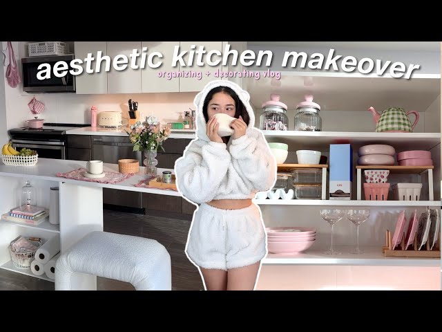 KITCHEN MAKEOVER! organize, decorate, + grocery shop with me in la (vlog)
