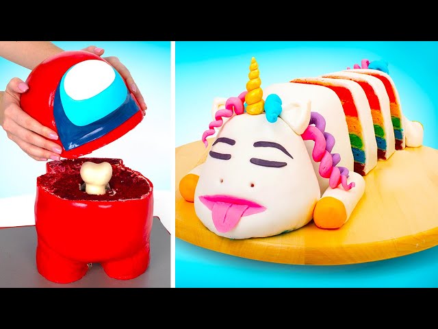 2 FUNNIEST DIY CAKES || Unicorn Cake ANd Among Us Cake