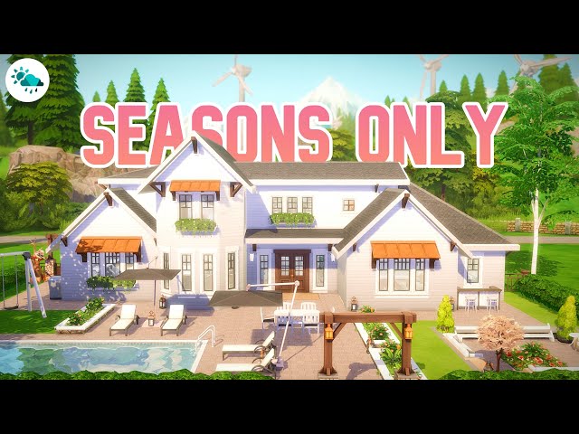 Rich Suburban Family Farmhouse using SEASONS ONLY (almost) ~ Sims 4 Speed Build (No CC)
