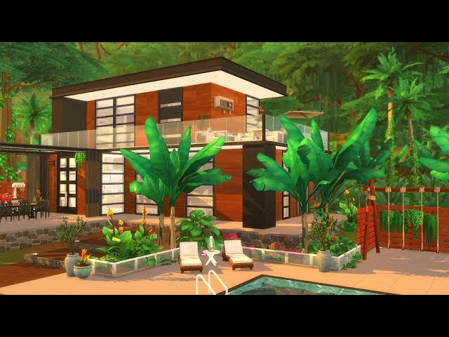 JUNGLE FAMILY HOUSE 🌴 SIMS 4 SPEED BUILD STOP MOTION (NO CC)
