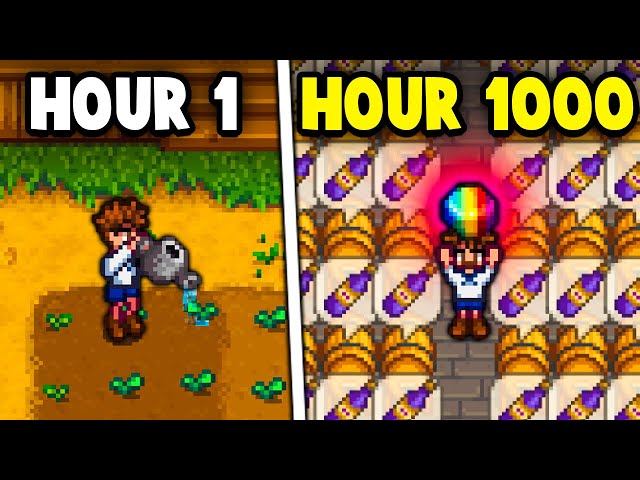 1 Hour VS 1,000 Hour Farm in Stardew Valley