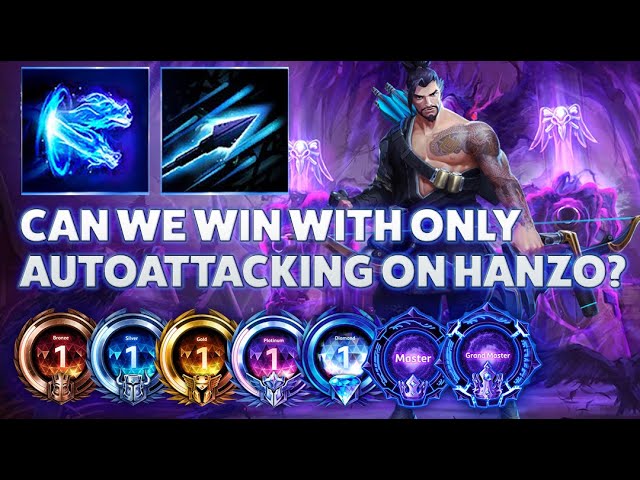 Hanzo Dragonstrike - CAN WE WIN WITH ONLY AUTOATTACKING ON HANZO?! - Bronze 2 Grandmaster S2 2023
