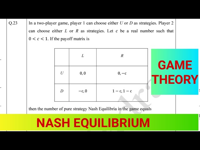 calculation of nash equilibrium from payoff matrix