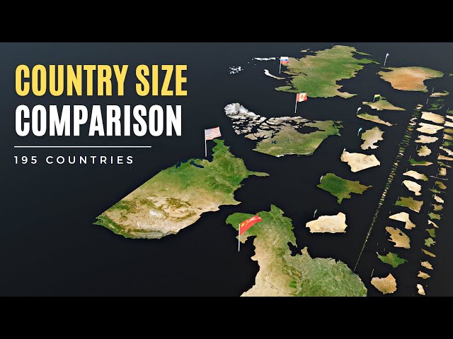 Country Size Comparison 3D  -  195 Countries Sorted by Size using Satellite Images
