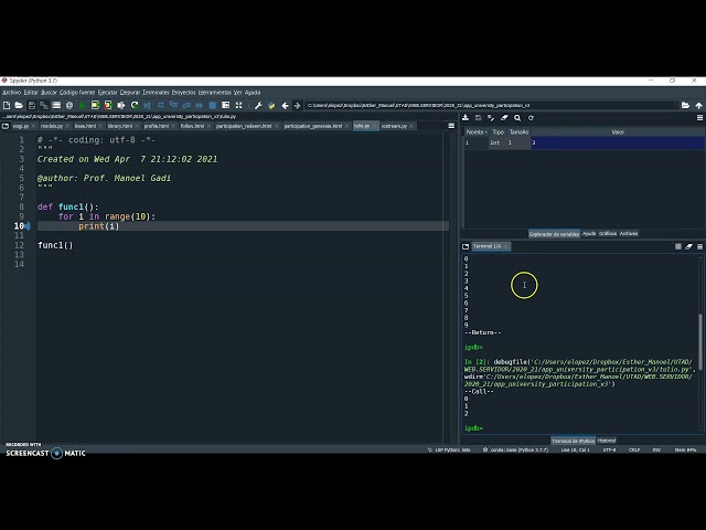 Debugging step by step with Spyder 4 and Python