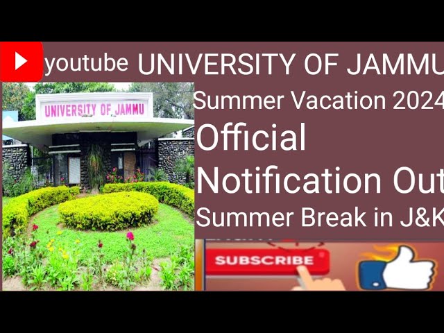 university of jammu summer vacation 2024 official notification  #university of jammu 👍
