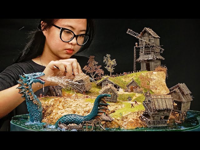 I Made A Water Dragon Attack Viking Village / Waw Creator