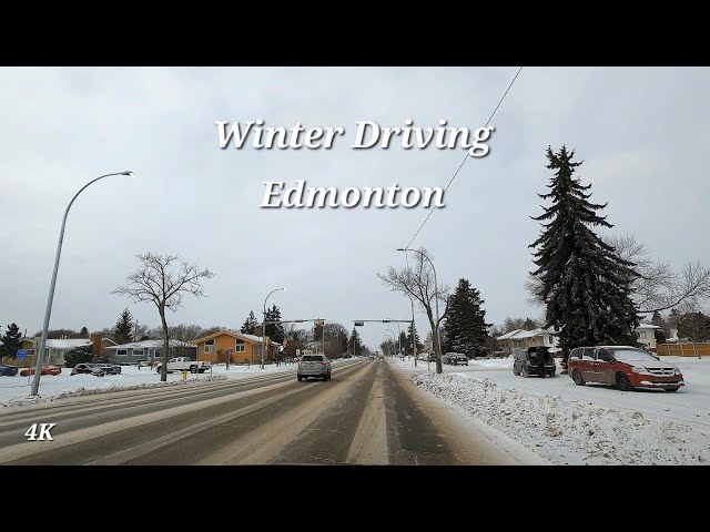 Snow Fall - Winter Driving, Edmonton, Alberta, Canada - March 2024