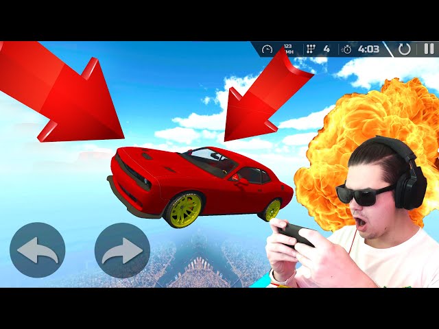 Mega Ramp Car dodge challenger driving with Stunts Racing - level 6 - 9 android and ios gameplay