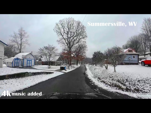 Snowy Little Town of Summersville, WV Drive Thru