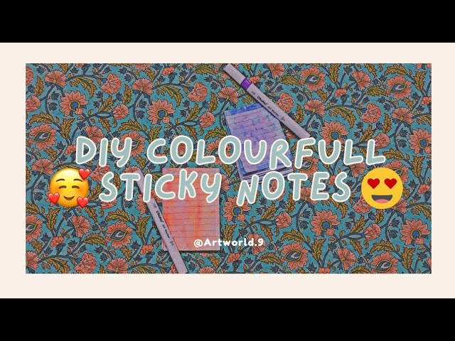 How to make coloured paper sticky note at home (DIY)