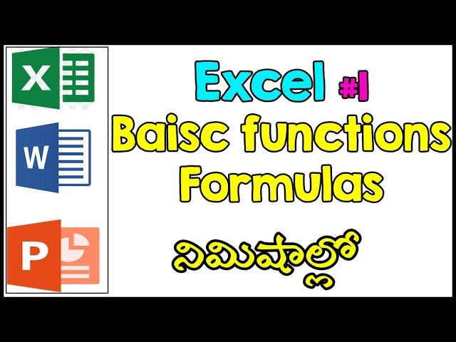 Excel Basic Formulas In Telugu | MS Office In Telugu | 7Hills