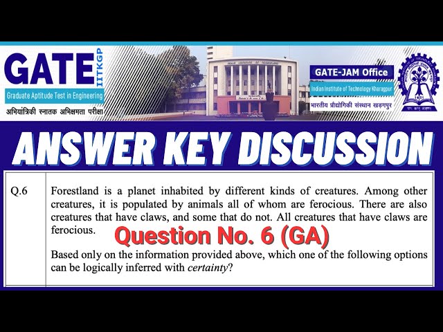GATE Answer Key Discussion: Ques No. 6 (General Aptitude) | Challenge or Not ?