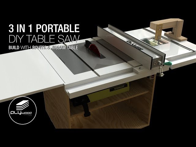 Homemade portable 3 in 1 table saw with built in router and jigsaw table part 1